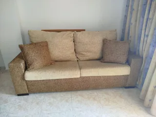 Sofá Cama Beige y Marrón