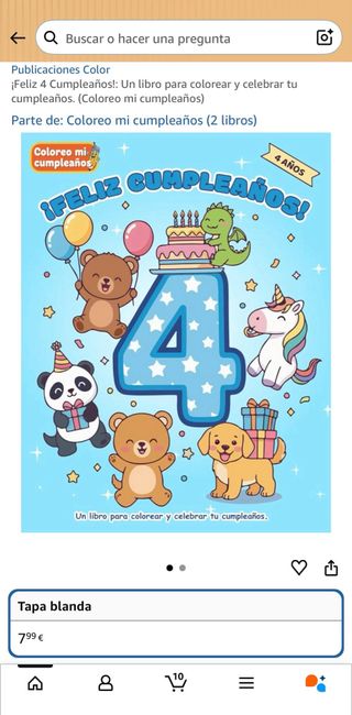 Libro para colorear “Feliz 4 cumpleaños!”