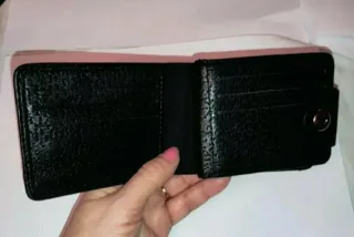 Portafoglio nero da uomo con logo