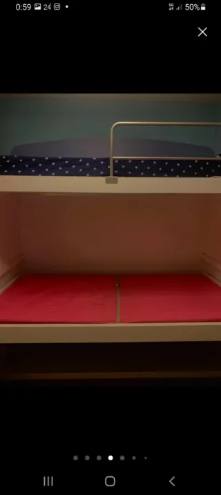 Litera Abatible con Escritorio Blanco y Azul