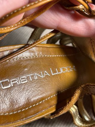 Sandalias piel tacón Cristina Lucchi camel 37