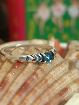 Anillo Plata S925 Circonitas Azules