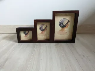 Marco de fotos de madera para 3 fotos