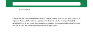 Barbacoa Fagor Mixta