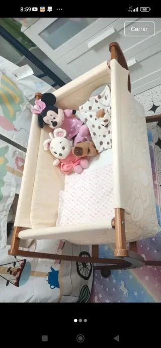 Mini Cuna Madera Bebé