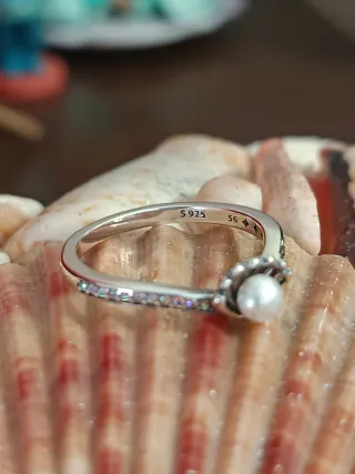 Anillo Plata S925 Concha Perla