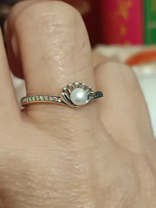 Anillo Plata S925 Concha Perla