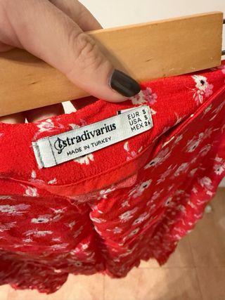 Falda larga estampada Stradivarius