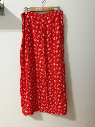 Falda larga estampada Stradivarius