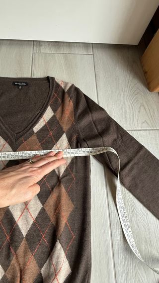 Maglione Massimo Dutti Argyle Marrone Beige