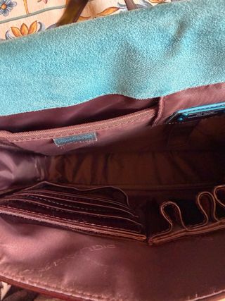 Tracolla Piquadro in cuoio marrone