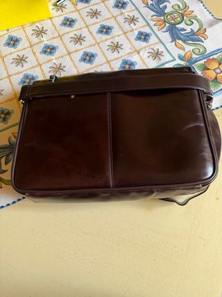 Tracolla Piquadro in cuoio marrone