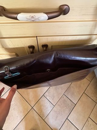 Tracolla Piquadro in cuoio marrone