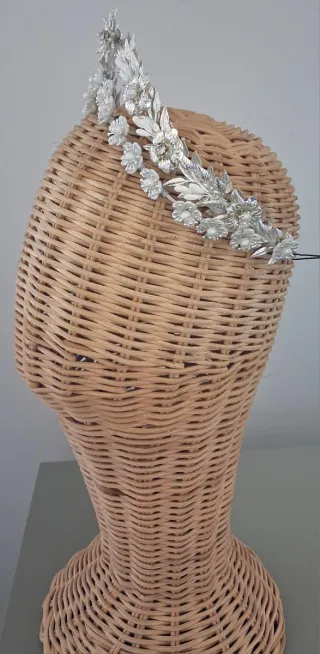 Tiara de Novia Plata y Perlas