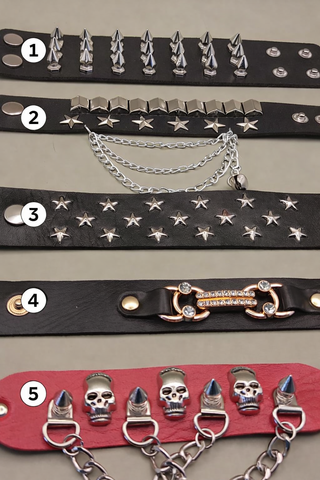 Bracciali similpelle punk rock gothic