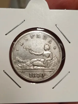 2 Pesetas España 1870 plata