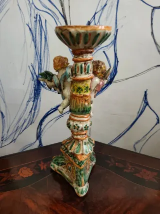 Candelabro Ceramica Caltagirone Cherubini