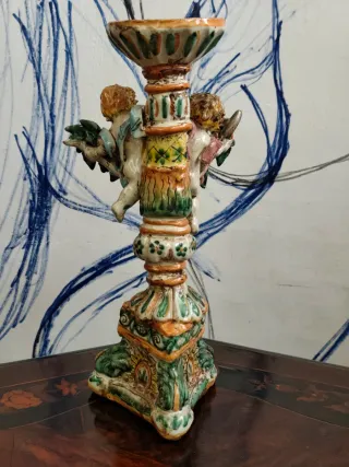 Candelabro Ceramica Caltagirone Cherubini