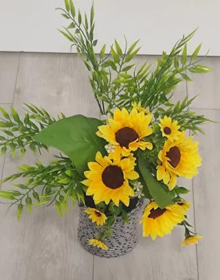 Jarrón/Florero Artesanal Negro y Gris