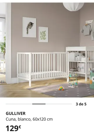 Cuna GULLIVER Ikea + colchón + cubre colchón