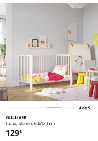 Cuna GULLIVER Ikea + colchón + cubre colchón