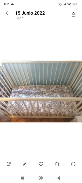 Cuna GULLIVER Ikea + colchón + cubre colchón