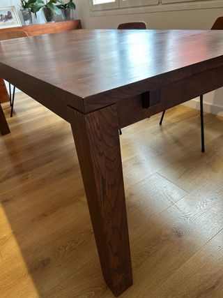 Mesa comedor madera maciza extensible