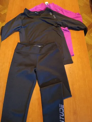 Ropa Térmica Negra y Rosa Talla 10-12