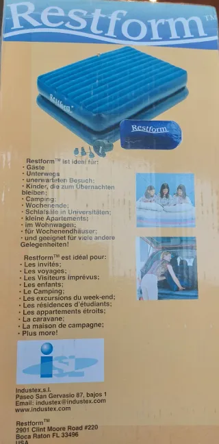 CAMA RESTFORM +TODOS LOS ACCESORIOS+BOMBA HINCHADO