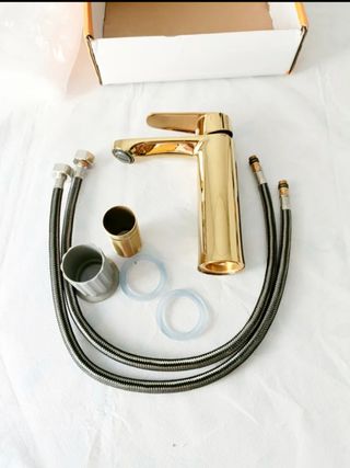 Grifo de lavabo dorado nuevo monomando baño