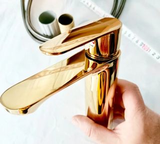 Grifo de lavabo dorado nuevo monomando baño