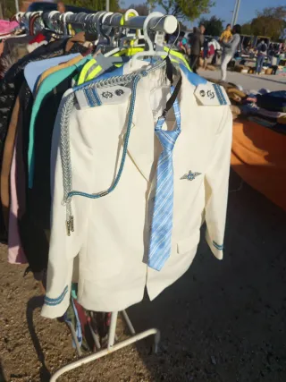 Traje comunión niño blanco y azul