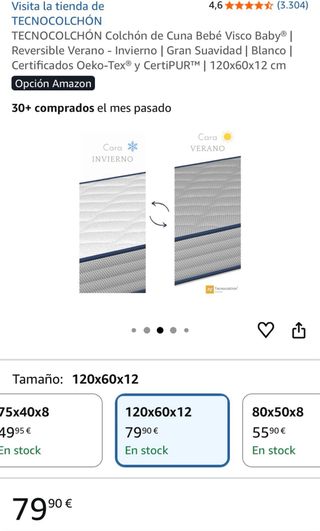 Colchón Cuna 120x60