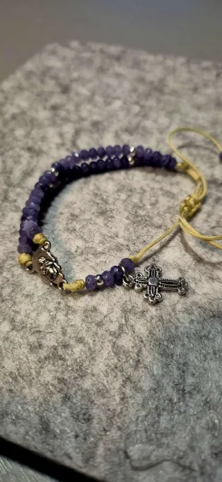 Pulsera relicario morada y plateada