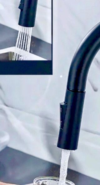 Grifo monomando fregadero cocina negro extraíble