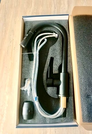 Grifo monomando fregadero cocina negro extraíble