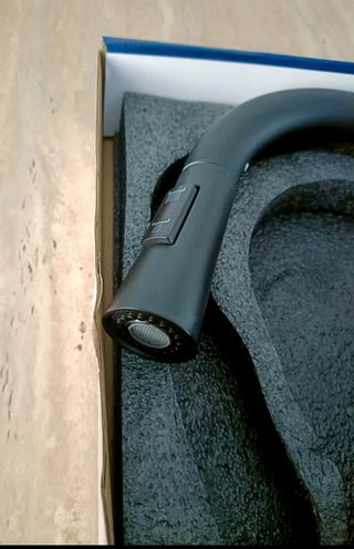 Grifo monomando fregadero cocina negro extraíble