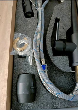 Grifo monomando fregadero cocina negro extraíble