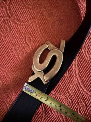 Cintura YSL Nera con Fibbia Oro