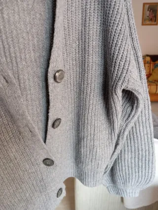 Chaqueta de punto gris talla M