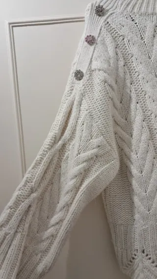 Jersey Zara trenzado piedras talla única