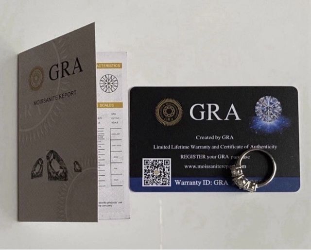 Anello Trilogy Moissanite Argento 2 CT Misura 15