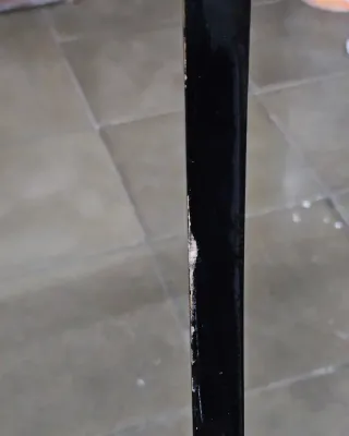 3 Sillas Vintage Negras Tapizado Rojo