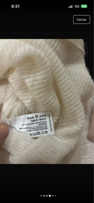 Jersey Bardot Beige/Blanco Talla Única