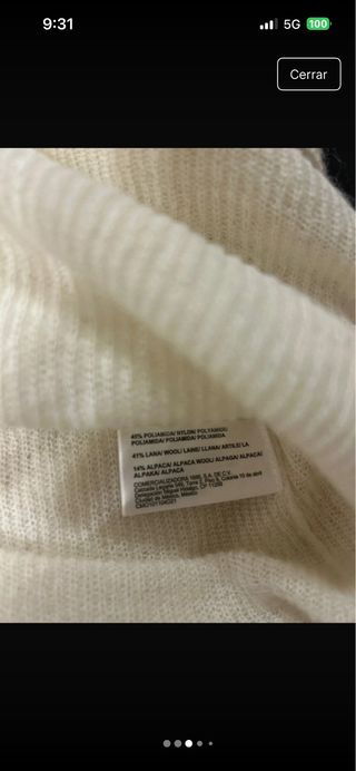 Jersey Bardot Beige/Blanco Talla Única