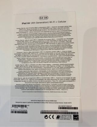 iPad Air 4ª Gen. 64 GB Wifi + Cellular, teclado