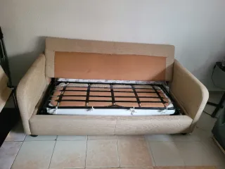Sofá Cama Beige/ colchón ikea Poco Uso