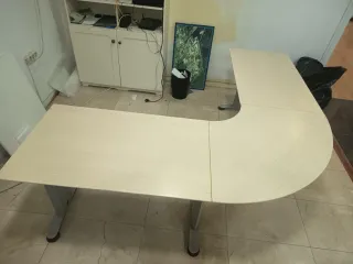 Escritorio L Madera y Metal