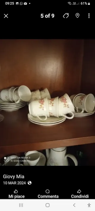 Servizio caffè porcellana anni '60