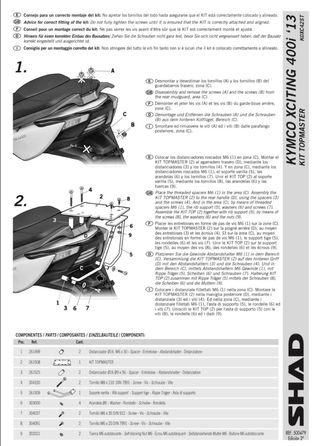 Baúl Shad + herrajes Kymco Xciting 400